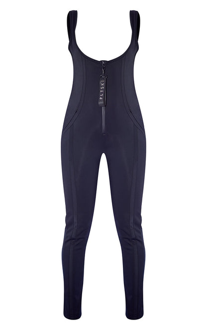 Ski Black Scoop Neck Ski Suit