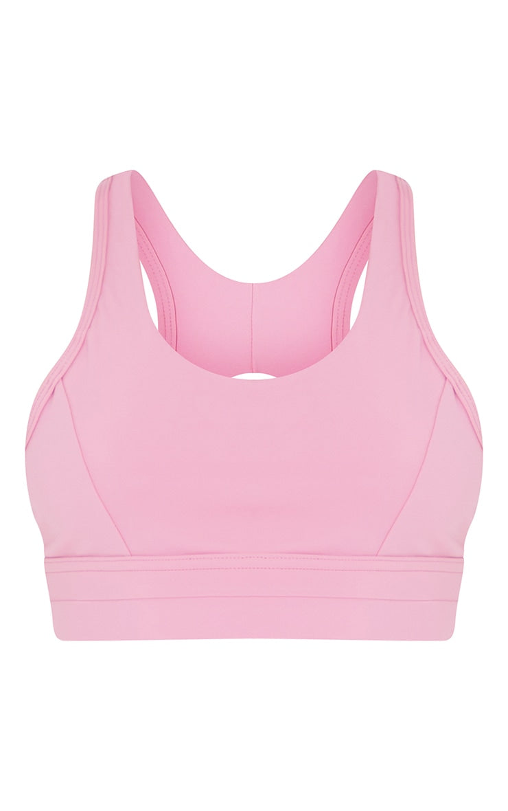 Petite Baby Pink Cross Back Sports Bra