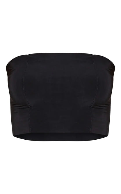 Helsa Black Slinky Bandeau Crop Top