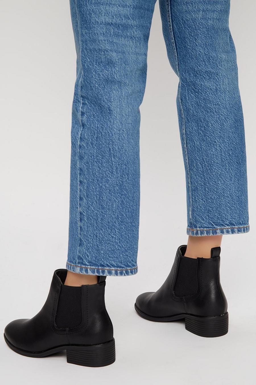 Black PU Chelsea Boot