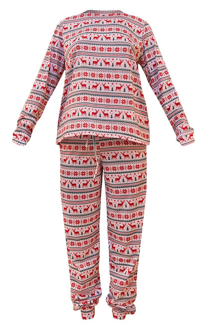 White Fairisle Printed Unisex PJ Set