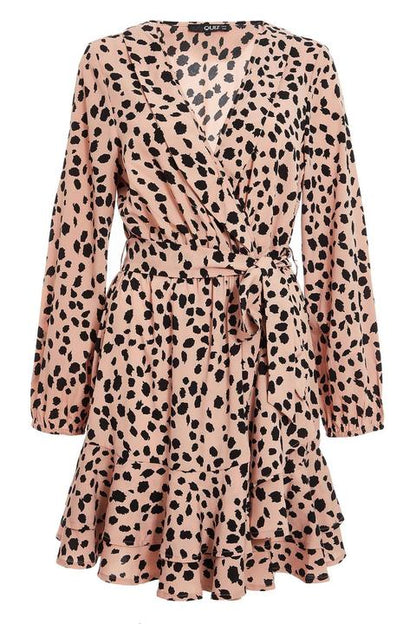 Peach Dalmatian Print Dress