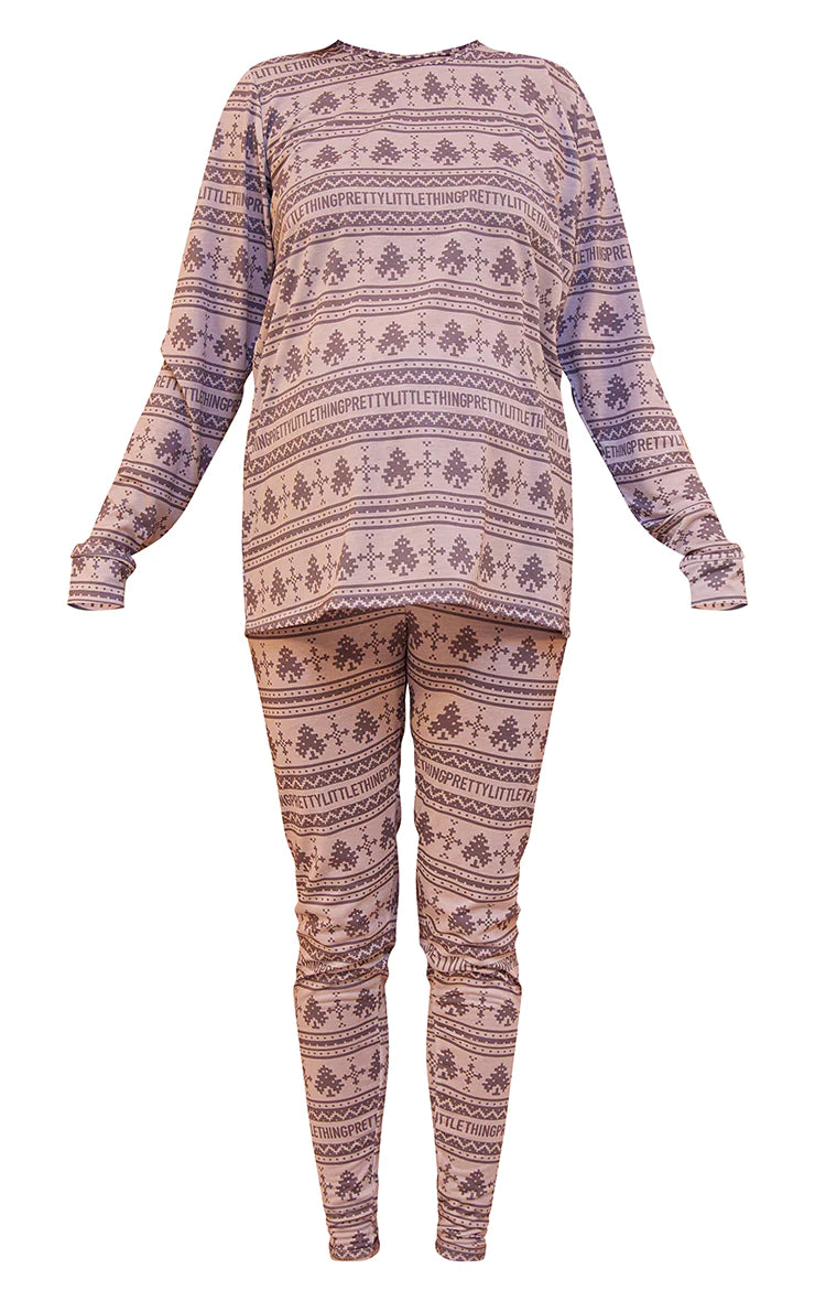 Maternity Grey Fairisle PJ Set