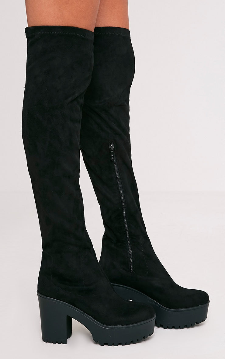 Cleated Platform Over The Knee Boot