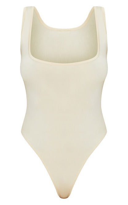 Basic Stone Slinky Scoop Neck Bodysuit