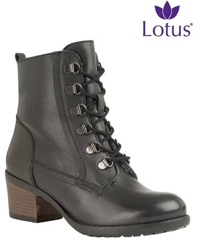 Leather Lace Up Ankle Boot