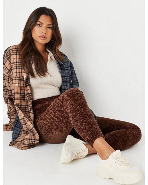 Recycled Chocolate Chenille Knit Joggers