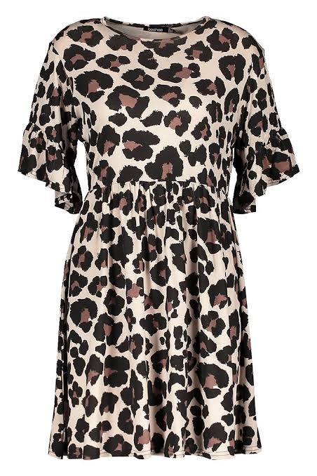 Leopard Print Smock Dress Top