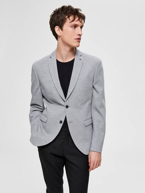 Slim Fit New Blazer Grey Melange