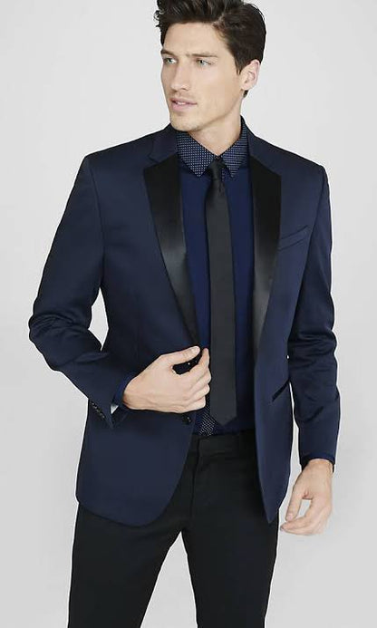Slim Logan Navy Tuxedo Blazer