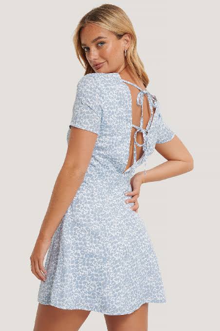 Tie Back Short Sleeve Dress