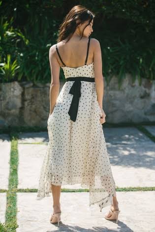 Monochrome Polka Dot Maxi Dress