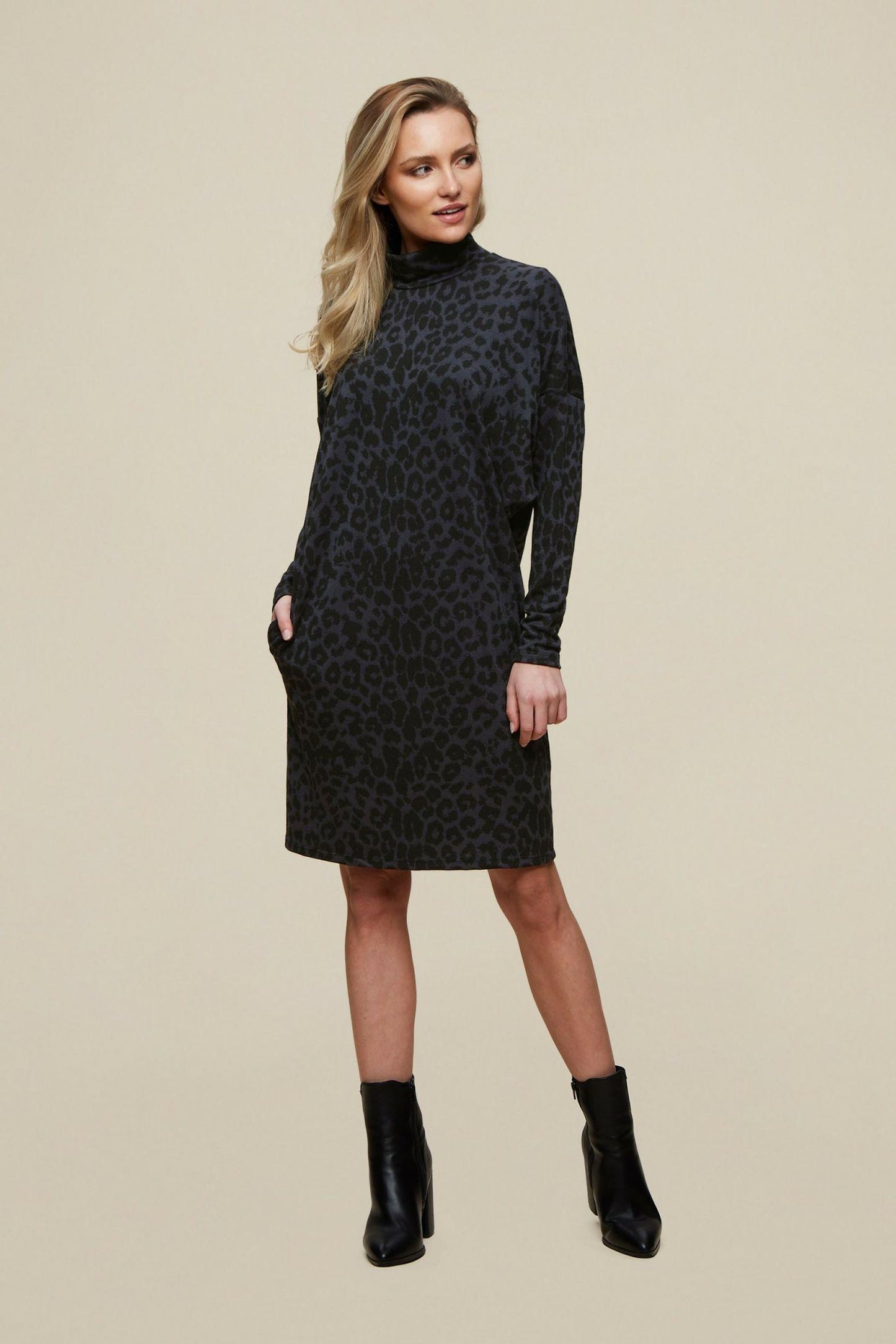 Leopard Ponte Batwing Dress