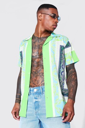 Short Sleeve Baroque Shirt Green