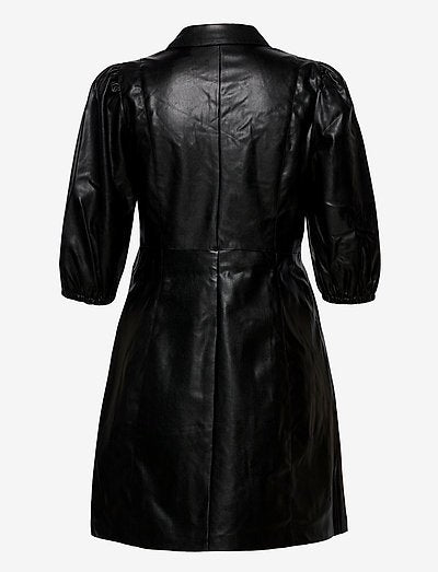 Rilla Puff Faux Leather Mini Dress