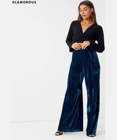 Velvet High Waist Trousers