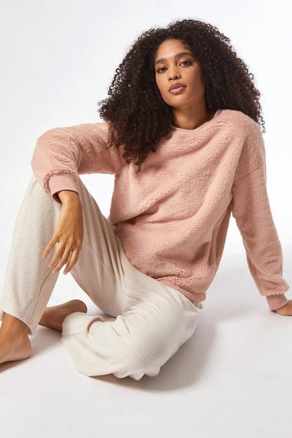 Blush Faux Fur Sweatshirt