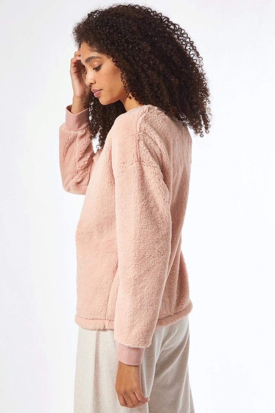 Blush Faux Fur Sweatshirt